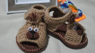 Sandalias Tejidas a Crochet para de bebe de 6 a 9 meses paso a paso  Parte 2 [upl. by Siloam]