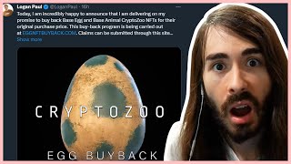 Moistcr1tikal reacts to Logan Pauls CryptoZoo Buyback Scheme [upl. by Rufe680]