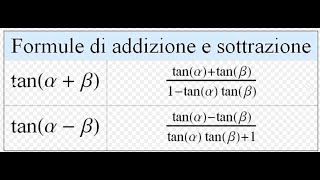 Formule di addizione e sottrazione della tangente [upl. by Sasnak32]