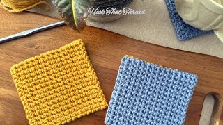 Thermal Stitch Crochet  Modern crochet coasters  Crochet for beginners [upl. by Rednave]