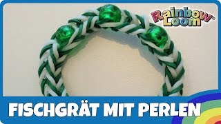 FingerLoom FischgrätArmband mit Perlen  deutsche Anleitung [upl. by Derej]