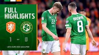 HIGHLIGHTS  Netherlands 10 Ireland  UEFA Euro 2024 Qualifier [upl. by Garcon]