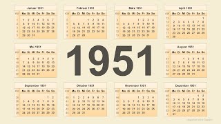 Kalender 1951 [upl. by Gracye]