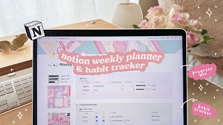 ✏️ notion weekly planner💡tutorial  free template [upl. by Henrion526]