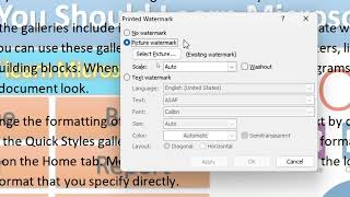 Use of Watermark in MS Word  watermark msword  TheCareerProgress  by Monty Sir [upl. by Herculie134]