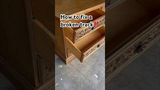 Broken Drawer Track⁉️ EASY FIX‼️Step by Step Tutorial furnitureflip furniturerenovation diy [upl. by Volkan346]