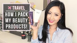 TRAVEL Beauty Essentials  How I Pack Them Carry On [upl. by Eimerej]