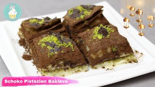 Schoko Pistazien Baklava I soguk baklava I Baklava für Anfänger I blitzschnell ganz leicht lecker [upl. by Nolra]