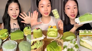 ASMR Mukbang Matcha🍵 Dessert amp Cake 🍰🧁  ASMR Eating Show  asmr mukbang matcha cake dessert [upl. by Liew]