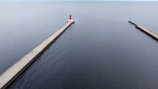 Menominee Mi Drone Footage Waterfront Lighthouse DJI Mini SE2 [upl. by Benisch]