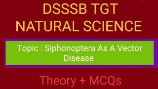 DSSSB TGT NATURAL SCIENCE SIPHONAPTERA AS A VECTOR DISEASE 2024 tgt dsssb dsssbnaturalscience [upl. by Sauers]