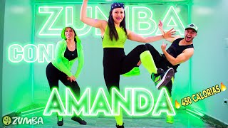 Clase de ZUMBA Fitness INTENSA 🔥Quema hasta 500 calorias con AMANDA 🔥 Dance Workout ⭐ ZUMBA EN CASA [upl. by Atiuqrahs11]