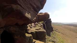 Entering Robin Hoods Cave Stanage Edge [upl. by Adalai183]