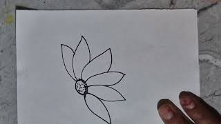 easy art for beginners flower drawing art for beginners Rima dey [upl. by Ahseem632]