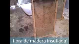 aislar térmica y acusticamente paredesMaqueta pared Prueba con fibra de madera [upl. by Doley]