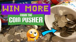 WIN ON THE COIN PUSHER  10p 2p and quarter COIN PUSHER Winning tips and Jackpots [upl. by Jeramey]