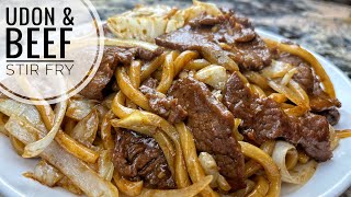 Beef And Udon Stir Fry  Simple And Tasty Udon Noodles Stir Fry Recipe [upl. by Waneta]