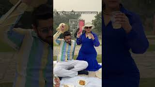 Sari aesthetics ki aisi taisi 🤣 baniya hubby picnic funny [upl. by Aramoiz]