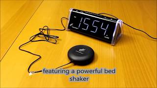 Vibrating Alarm Clock for Heavy Sleepers Bedroom65quot LED Digital Clock with Bed Shaker [upl. by Terry]