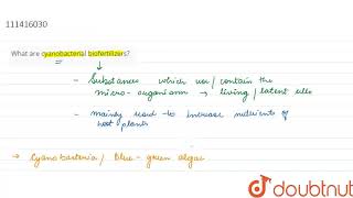 What are cyanobacterial biofertilizers  CLASS 12  ANSWER IN ONE SENTENCE  BIOLOGY  Doubtnu [upl. by Eiruam184]