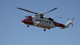 Sikorsky S92A Search amp Rescue helicopter GMCGF refuels in the cairngorms Scotland April 2019 [upl. by Carnes386]