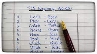 15 Rhyming Words Part 2rhyming words listwhat is rhyming wordeasy english [upl. by Mauldon]