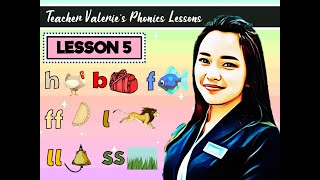 Phonics Lessons  Lesson 5  h b f ff l ll ss [upl. by Haikan]