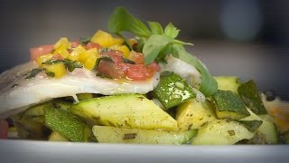 Recette  dorade aux courgettes [upl. by Ymereg644]