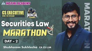 CS Executive I Securities Law Marathon I Day 2  For Dec 22exam  by Shubhamm SukhIecha CA CS LLM [upl. by Hnoj]