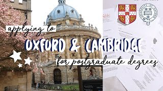 Applying to Oxford and Cambridge for Postgraduate Study  alicedoesphysics [upl. by Ainirtak]