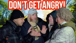 Dont get angry Hamza amp Mansur Vs Christian Ladies  Speakers Corner  Hyde Park [upl. by Gunthar]