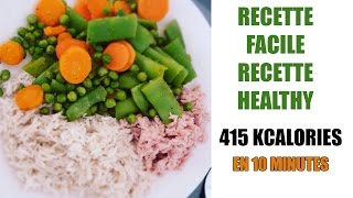 Recette facile en 10 min Poêlée de légumes riz basmati thon  415 calories  Recette healthy [upl. by Aret171]