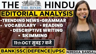 The Hindu Editorial Analysis  11th Oct 2023  Vocab Grammar Reading Skimming  Nimisha Bansal [upl. by Ko]