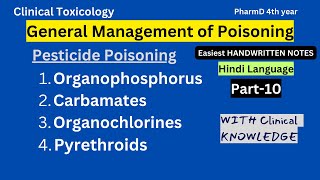 Pesticide Poisoning  Organophosphorus Carbamates Organochlorines Pyrethroids  Part10 [upl. by Marje]