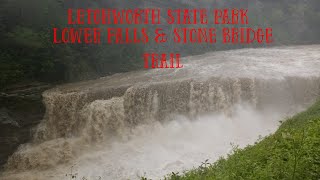 Letchworth State Park New York lower falls trail stone bridge hike outdoor fun take a walk with me [upl. by Yreved]