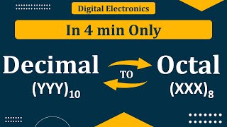 Decimal to Octal conversion  Octal to Decimal Conversion  Digital Electronics  Number System [upl. by Bourke]