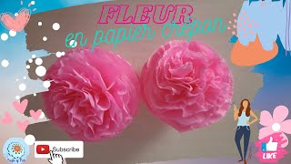 Fleur 🌸Comment faire une fleur en papier crépon 🌹Fleur en papier creponcrepe paper💖Crafts of Faty💗 [upl. by Potash]