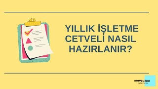 YILLIK İŞLETME CETVELİ NASIL HAZIRLANIR [upl. by Eerized]