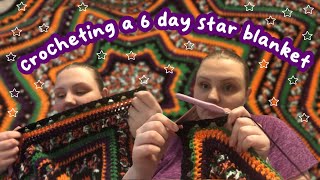 crochet a 6 day star blanket with me halloween edition [upl. by Anik180]