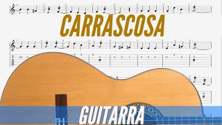 J Teixidor  Carrascosa Pasodoble Tutorial guitarra partitura cifrada [upl. by Kikelia716]