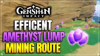 Efficient Amethyst Lump Mining Route  90 Amethyst Lump per run 【Genshin Impact】 [upl. by Jorey693]