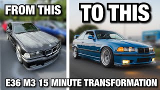 BUILDING A BMW E36 M3 IN 15 MINUTES [upl. by Ahsena5]