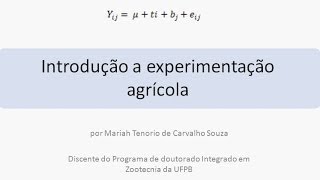 Introdução a Experimentação Agrícola [upl. by Aicile524]