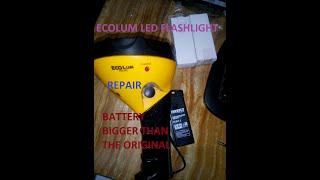 ecolum led flashlight repair battery bigger than original [upl. by Ynnavoj]