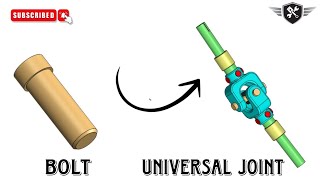 Universal Joint in SolidworksBoltAutocad3D Model akd cad solidworks [upl. by Talmud]