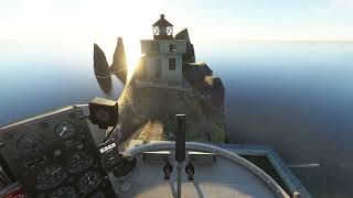 MSFS 2020 Bell 47J Thridrangar Lighthouse first attempt [upl. by Ube396]