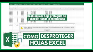 COMO DESPROTEGER UNA HOJA DE EXCEL SIN SABER LA CONTRASEÑA [upl. by Ecirehs]