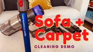 HOW TO USE DYSON V11  CARPET AND SOFA CLEANING DEMO  Howto amp Style  4K [upl. by Browne816]