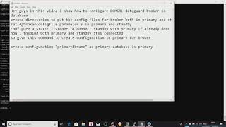 dataguard broker configuration [upl. by Adnovoj502]