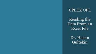 CPLEX OPL Tutorial 05  How to read data from Excel [upl. by Negyam466]